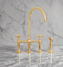 Elegant 3-Hole Brass Bridge Faucet for Timeless Charm