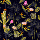 Cactus Flowers on Dark Background Wallpaper