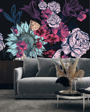 Modish Dark Flowers Wallpaper Fashionable
