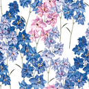 Stylish Blue Flowers Wallpaper Fashionable