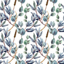 Blue and Green Leaves Wallpaper