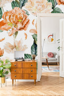 Voguish Orange Flowers Wallpaper