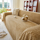 Thick Plush Non-Slip Sofa Throw Cover, Warm Soft Faux Fur Couch Protector for Winter