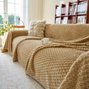 Thick Plush Non-Slip Sofa Throw Cover, Warm Soft Faux Fur Couch Protector for Winter
