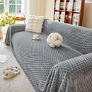 Thick Plush Non-Slip Sofa Throw Cover, Warm Soft Faux Fur Couch Protector for Winter