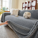 Thick Plush Non-Slip Sofa Throw Cover, Warm Soft Faux Fur Couch Protector for Winter