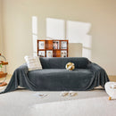 Thick Plush Non-Slip Sofa Throw Cover, Warm Soft Faux Fur Couch Protector for Winter