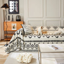 Boho Geometric Chenille Throw Sofa Cover Soft Textured Decorative Couch Blanket