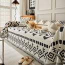 Boho Geometric Chenille Throw Sofa Cover Soft Textured Decorative Couch Blanket