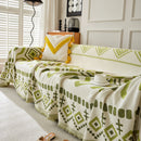 Boho Geometric Chenille Throw Sofa Cover Soft Textured Decorative Couch Blanket