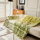 Boho Geometric Chenille Throw Sofa Cover Soft Textured Decorative Couch Blanket