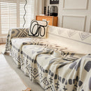 Boho Geometric Chenille Throw Sofa Cover Soft Textured Decorative Couch Blanket