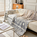 Boho Geometric Chenille Throw Sofa Cover Soft Textured Decorative Couch Blanket