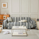 Striped Chenille Sofa Slipcover Throw, Soft Thick Washable Couch Cover Blanket