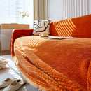 Chenille Thickened Solid Couch Blanket Throws, Reversible Couch Covers for Sectional Couches