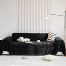 Chenille Thickened Solid Couch Blanket Throws, Reversible Couch Covers for Sectional Couches