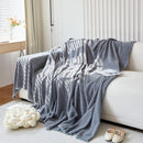 Chenille Thickened Solid Couch Blanket Throws, Reversible Couch Covers for Sectional Couches