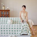 Geometric Jacquard Plush Warm Sofa Couch Cover Coral Fleece Throw Blanket for Couch