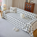 Geometric Jacquard Plush Warm Sofa Couch Cover Coral Fleece Throw Blanket for Couch
