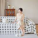 Geometric Jacquard Plush Warm Sofa Couch Cover Coral Fleece Throw Blanket for Couch