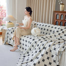 Geometric Jacquard Plush Warm Sofa Couch Cover Coral Fleece Throw Blanket for Couch