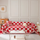 Chenille Plaid Couch Covers for Couches, Sectional Couch Covers, Stylish Sofa Throw Blanket