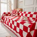 Chenille Plaid Couch Covers for Couches, Sectional Couch Covers, Stylish Sofa Throw Blanket