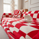 Chenille Plaid Couch Covers for Couches, Sectional Couch Covers, Stylish Sofa Throw Blanket