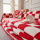 Chenille Plaid Couch Covers for Couches, Sectional Couch Covers, Stylish Sofa Throw Blanket
