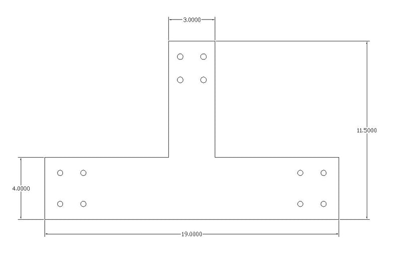 T Bracket for 6" Cross Post and 4" Vertical Post