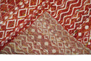 4x6 and 8x10 Hand Knotted Rust, Gold and White Modern Contemporary Southwestern Tribal Trellis Recycled Silk Area Rug