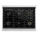 ZLINE 36"Paramount Dual Fuel Range Black Matte Gold SDRZ-BLM-36-G