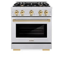 ZLINE 30" Select Gas Range Convection Gas Oven DuraSnow® Stainless Steel Gold HGRSZ-30-G