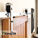 Non-Bypass Sliding Barn Door Hardware Kit - Arrow Design Roller - Silver Finish