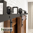 Double Track U-Shape Bypass Sliding Barn Door Hardware Kit - Classic Design Roller