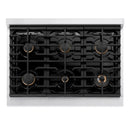 ZLINE 36"Paramount Dual Fuel Range DuraSnow® Matte Black SDRSZ-36-MB