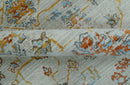 Traditional Oriental Design Silver And Rust Machine Woven 4x5.7 Polyester Area Rug
