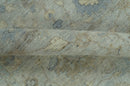Silver And Beige Traditional Design Hand Knotted 4x5.6 Wool Area Rug
