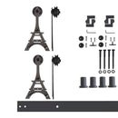 Non-Bypass Sliding Barn Door Hardware Kit - Eiffel Design Roller
