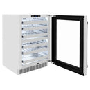 ZLINE 24" Touchstone Dual Zone 44 Bottle Wine Cooler DuraSnow® Stainless Steel Glass Door Matte Black Handle RWDOZ-SN-24-MB