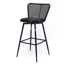 MEKNES Black Rattan Swivel Barstool