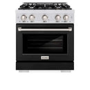 ZLINE 36" Select Gas Range Convection Gas Oven DuraSnow® Stainless Steel Black Matte Door HGRS-BLM-36