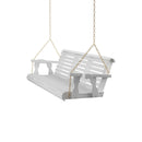Amish Casual 3 Foot Roll Back Porch Swing in White Stain