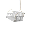 Amish Casual 4 Foot Roll Back Porch Swing in White Stain