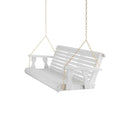 Amish Casual 4 Foot Roll Back Porch Swing in White Stain