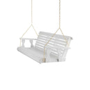 Amish Casual 4 Foot Roll Back Porch Swing in White Stain