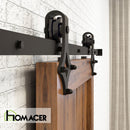 Non-Bypass Sliding Barn Door Hardware Kit - Diamond Design Roller