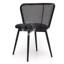 MEKNES Black Rattan Swivel Dining Chair