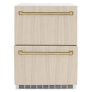 ZLINE 24" Touchstone 168 Can Outdoor-Rated Dual Refrigerator Drawer, Panel Ready Champagne Bronze, RDSPOZ-24-CB