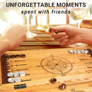 Handmade backgammon made of natural wood and epoxy resin